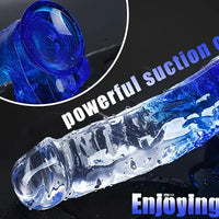 5.9in 7in 7.9in Gradient Color Clear Jelly Real Cock Dildo For G-Spot Sex