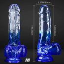 5.9in 7in 7.9in Gradient Color Clear Jelly Real Cock Dildo For G-Spot Sex