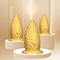 5.9in 8.07in 9.84in Gold Silicone Thick Strawberry Penis Anal Plug Fisting