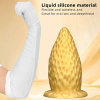 5.9in 8.07in 9.84in Gold Silicone Thick Strawberry Penis Anal Plug Fisting