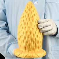 5.9in 8.07in 9.84in Gold Silicone Thick Strawberry Penis Anal Plug Fisting