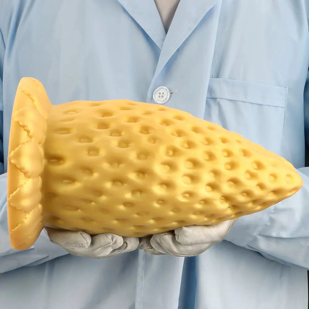 5.9in 8.07in 9.84in Gold Silicone Thick Strawberry Penis Anal Plug Fisting