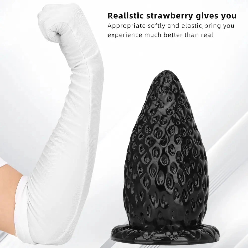 5.9in 8.07in 9.84in Super Thick Strawberry Penis Anal Plug PVC Female Dildo