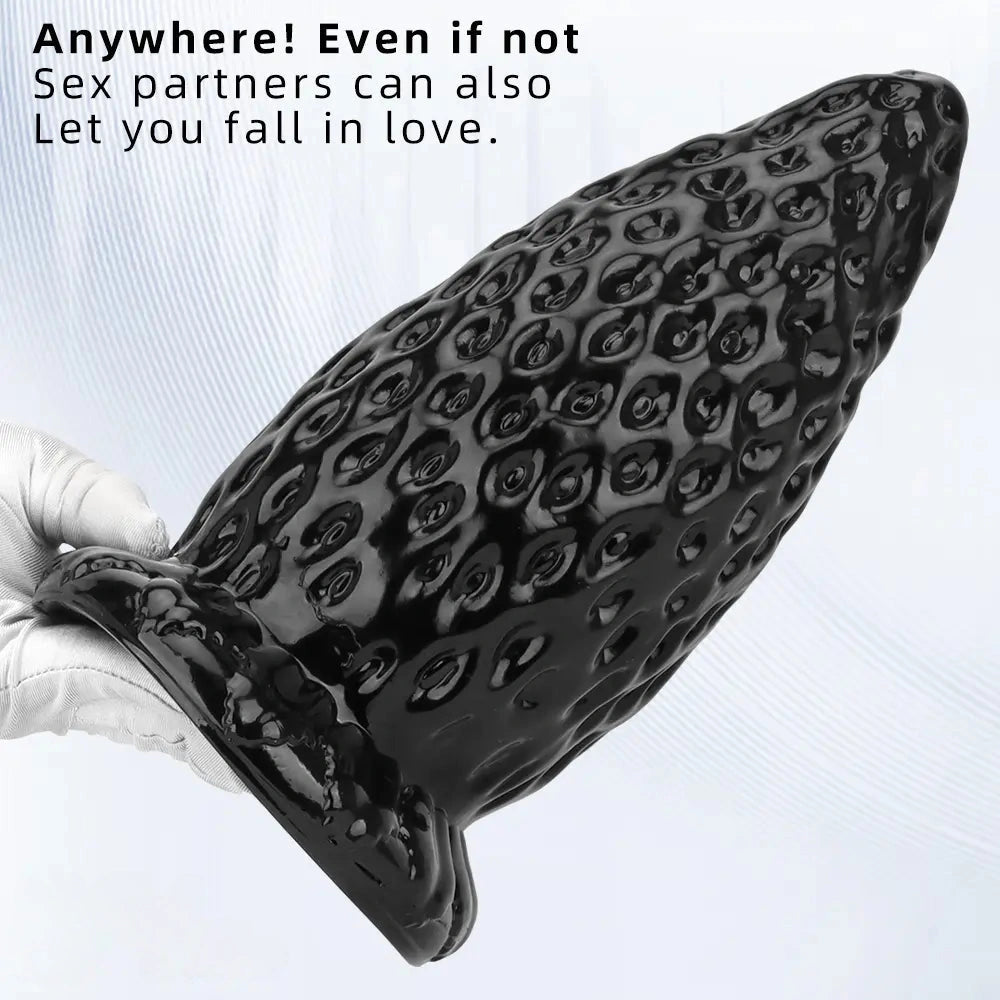5.9in 8.07in 9.84in Super Thick Strawberry Penis Anal Plug PVC Female Dildo