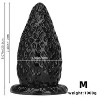 5.9in 8.07in 9.84in Super Thick Strawberry Penis Anal Plug PVC Female Dildo