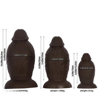 5.9in 8.66in 10.03in Coffee Eggless Large Anal Plug Penis Silicone Dildo