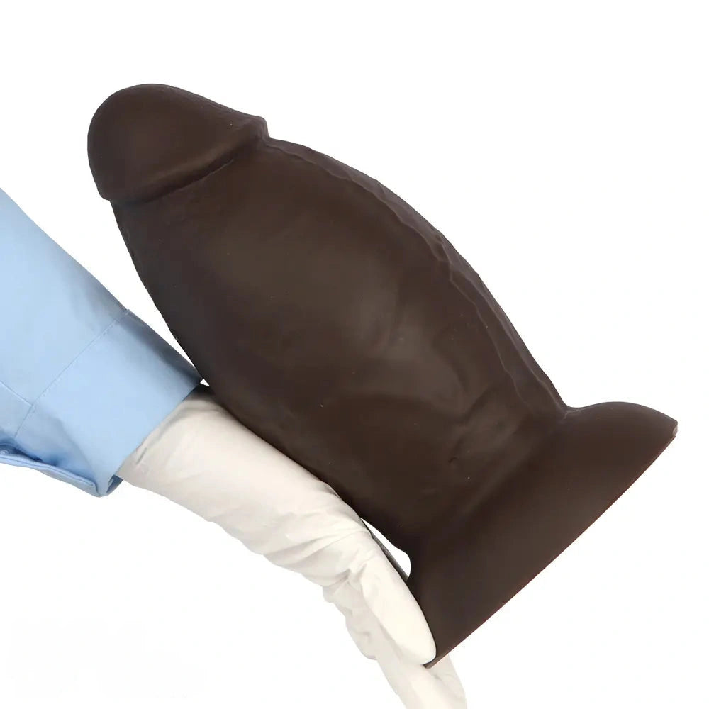 5.9in 8.66in 10.03in Coffee Eggless Large Anal Plug Penis Silicone Dildo
