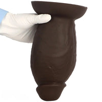 5.9in 8.66in 10.03in Coffee Eggless Large Anal Plug Penis Silicone Dildo