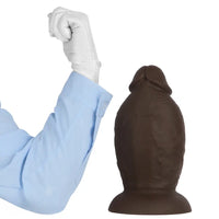 5.9in 8.66in 10.03in Coffee Eggless Large Anal Plug Penis Silicone Dildo