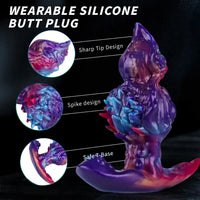 5.9in Fantasy Tentacle Silicone Spiked T-shape Base Sharp Head Dildo