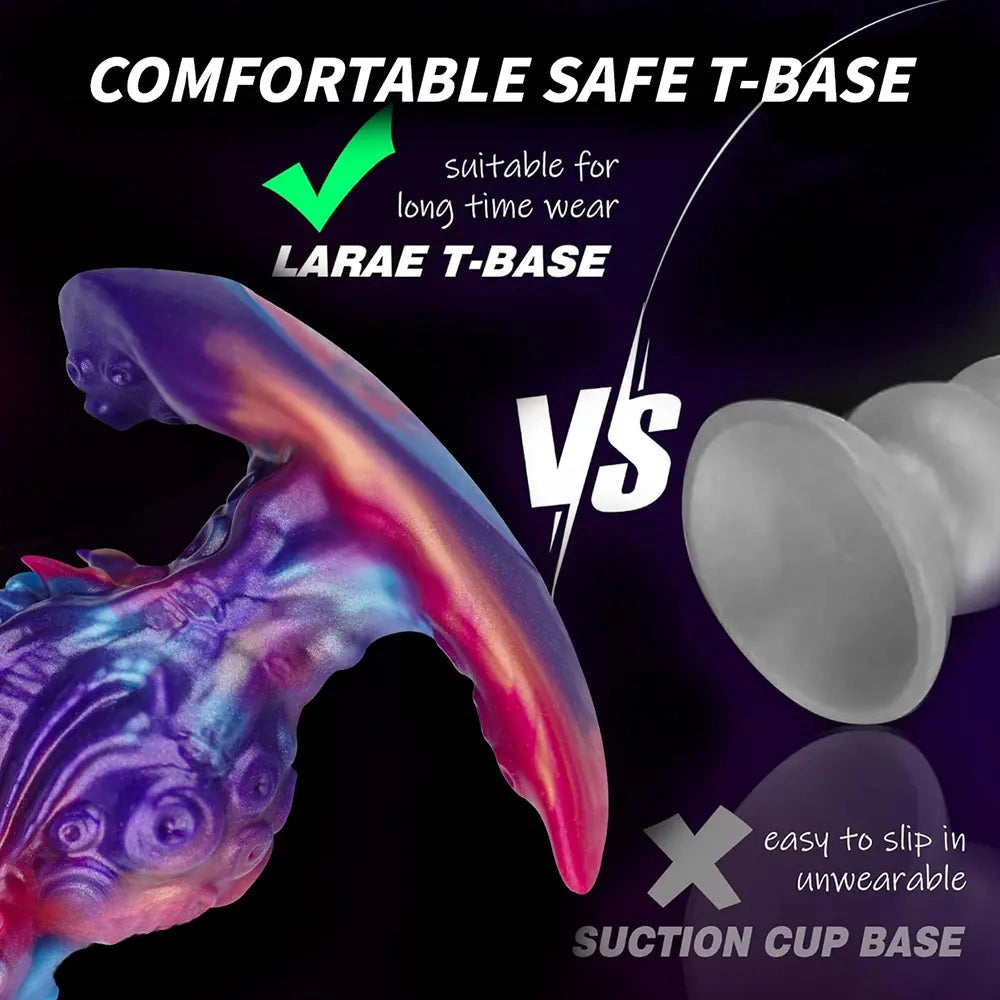 5.9in Fantasy Tentacle Silicone Spiked T-shape Base Sharp Head Dildo