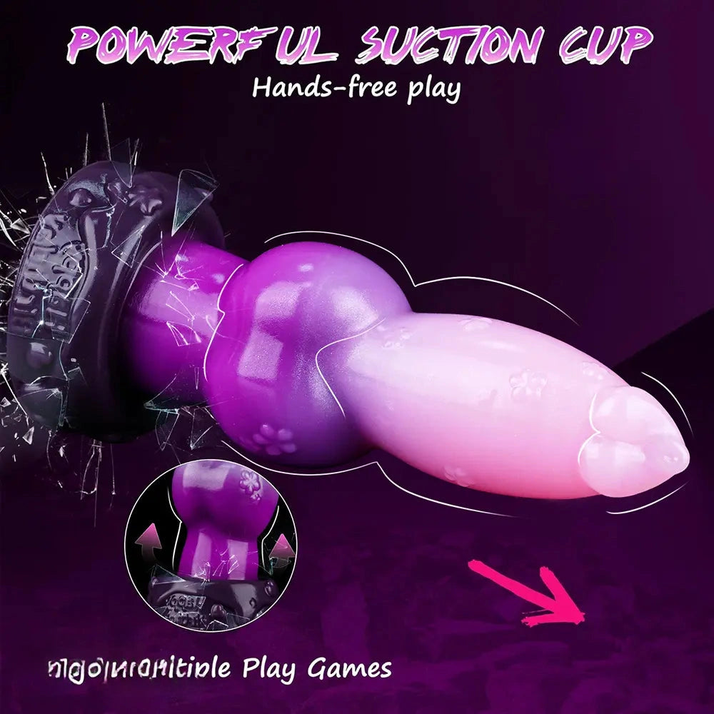 5.9in Flower Design Tapered Tip Knot Monster Silicone Female Dildo