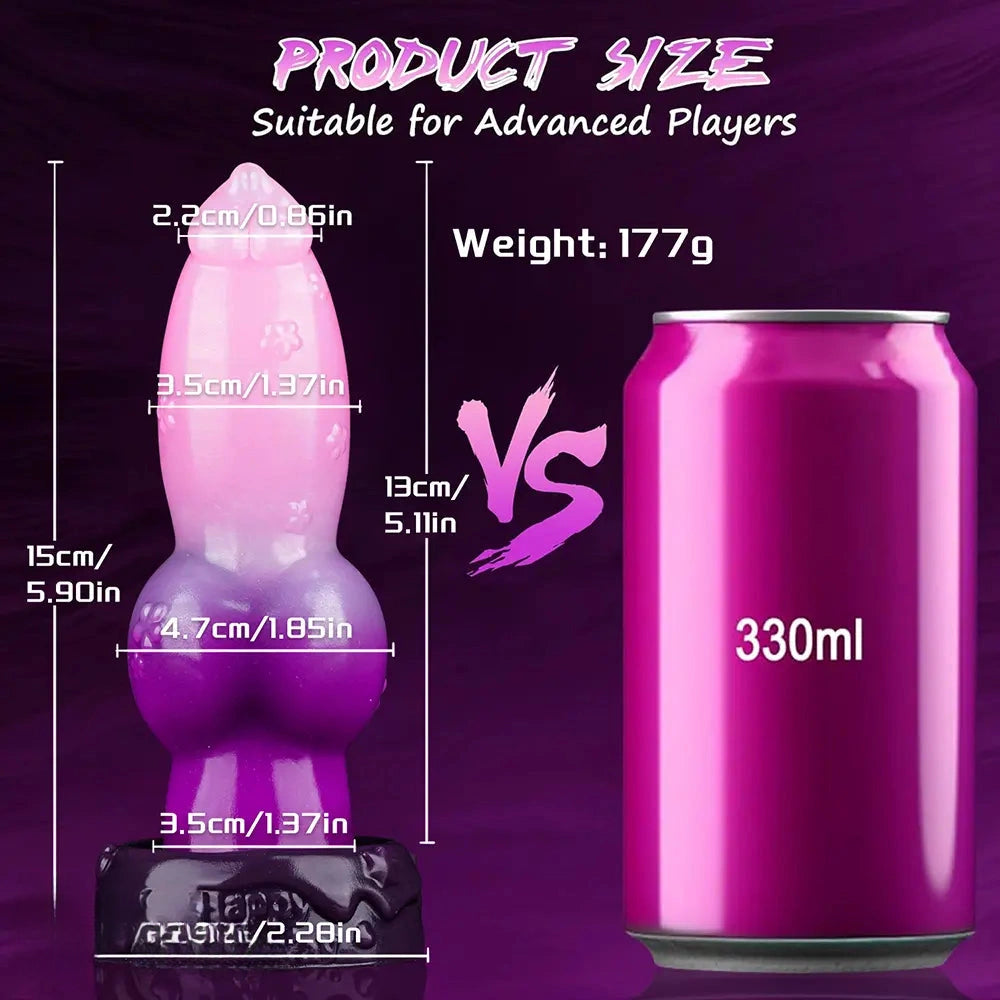 5.9in Flower Design Tapered Tip Knot Monster Silicone Female Dildo