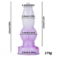 5.9in Flower Design Tapered Tip Knot Monster Silicone Female Dildo