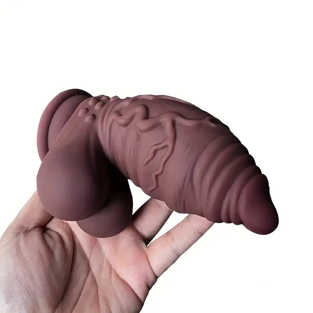 5.9in Liquid Silicone Soft Fat Thick Fantasy Small Glans Dildo For Beginners