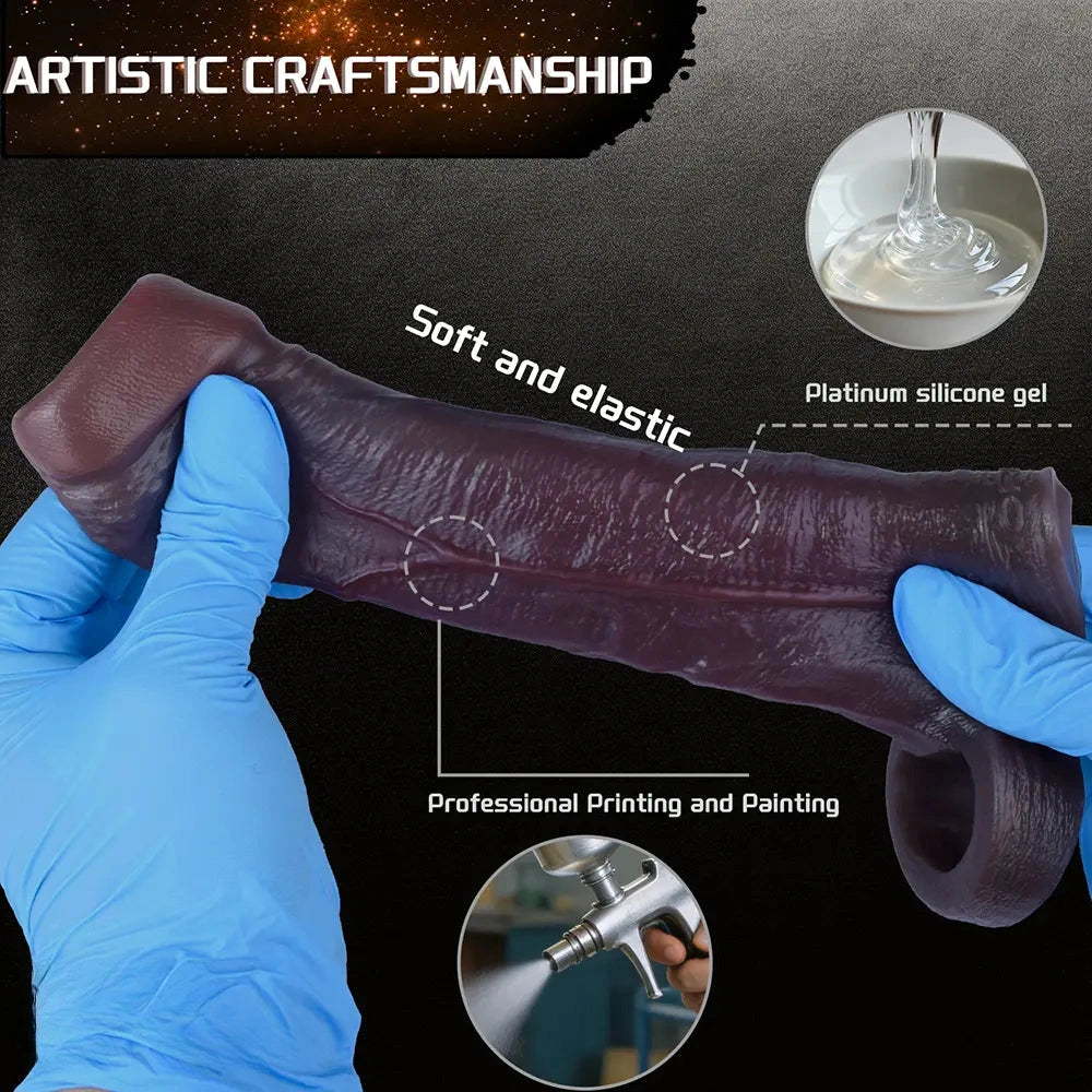 5.9in Platinum Silicone Thicken Delayed Penis Sleeve For Dual Love Pleasure