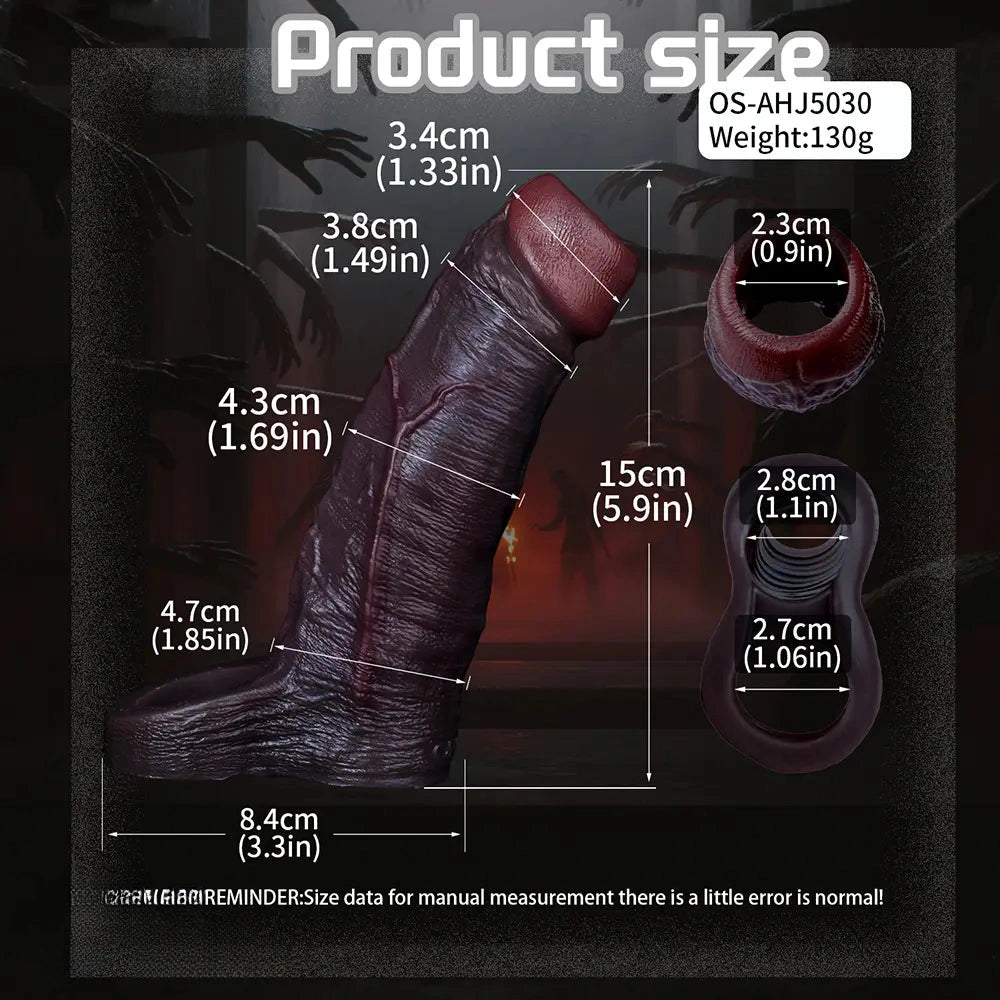 5.9in Platinum Silicone Thicken Delayed Penis Sleeve For Dual Love Pleasure