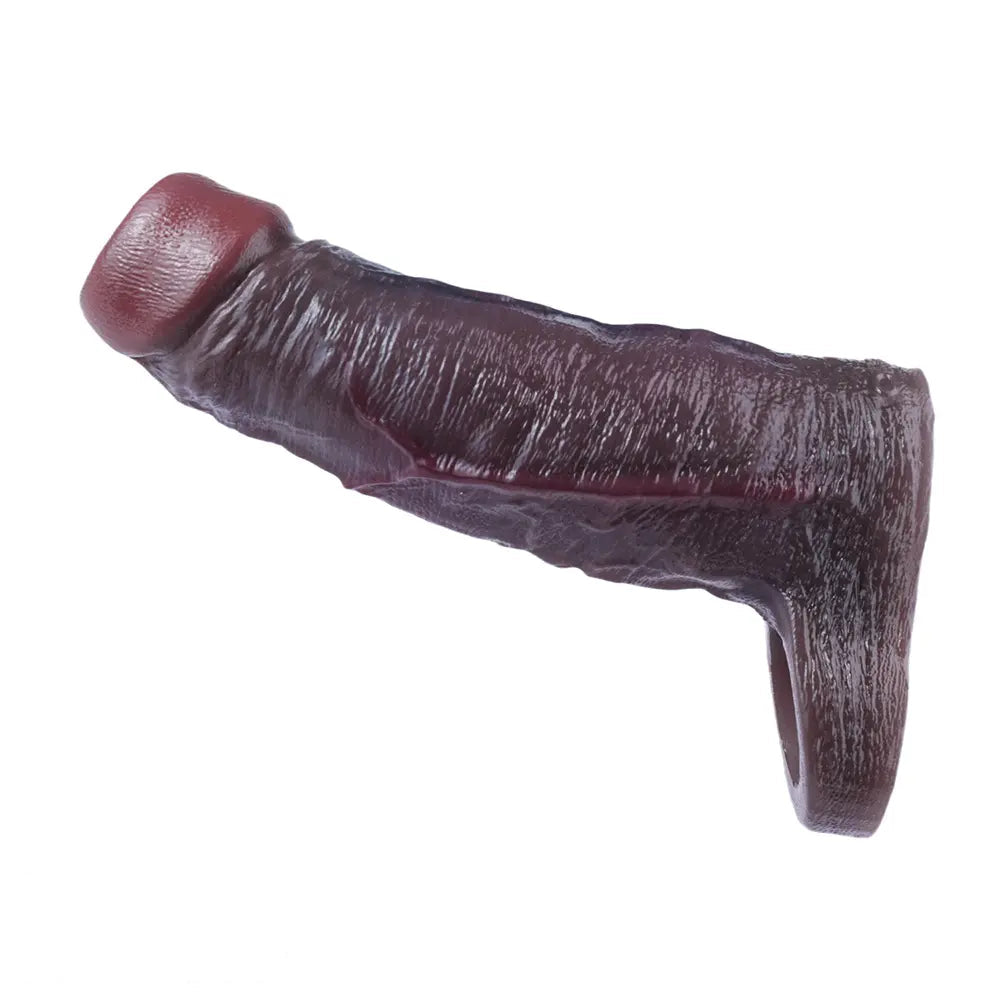 5.9in Platinum Silicone Thicken Delayed Penis Sleeve For Dual Love Pleasure