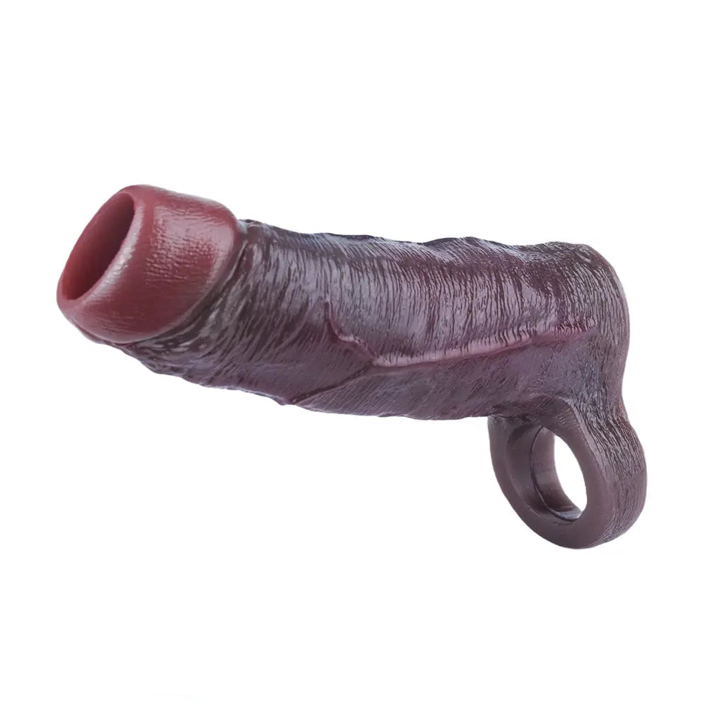 5.9in Platinum Silicone Thicken Delayed Penis Sleeve For Dual Love Pleasure