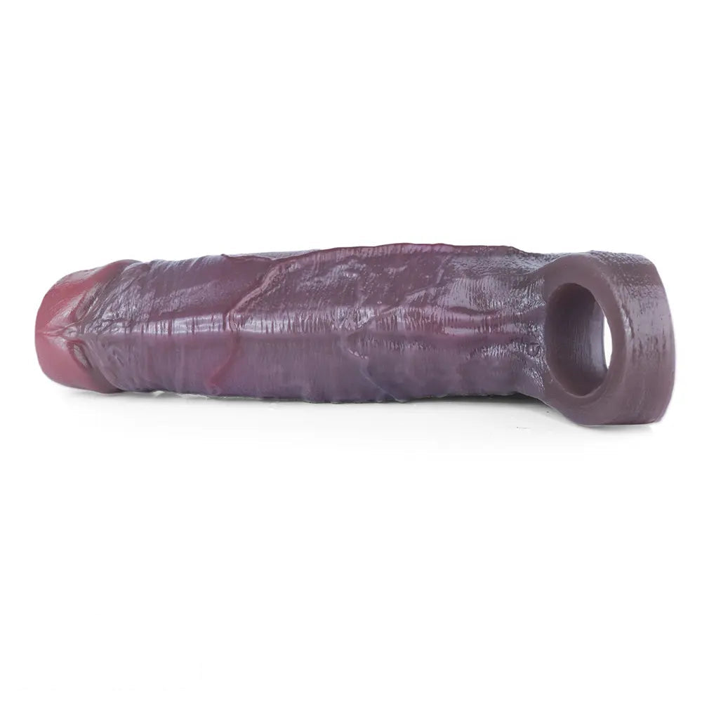 5.9in Platinum Silicone Thicken Delayed Penis Sleeve For Dual Love Pleasure