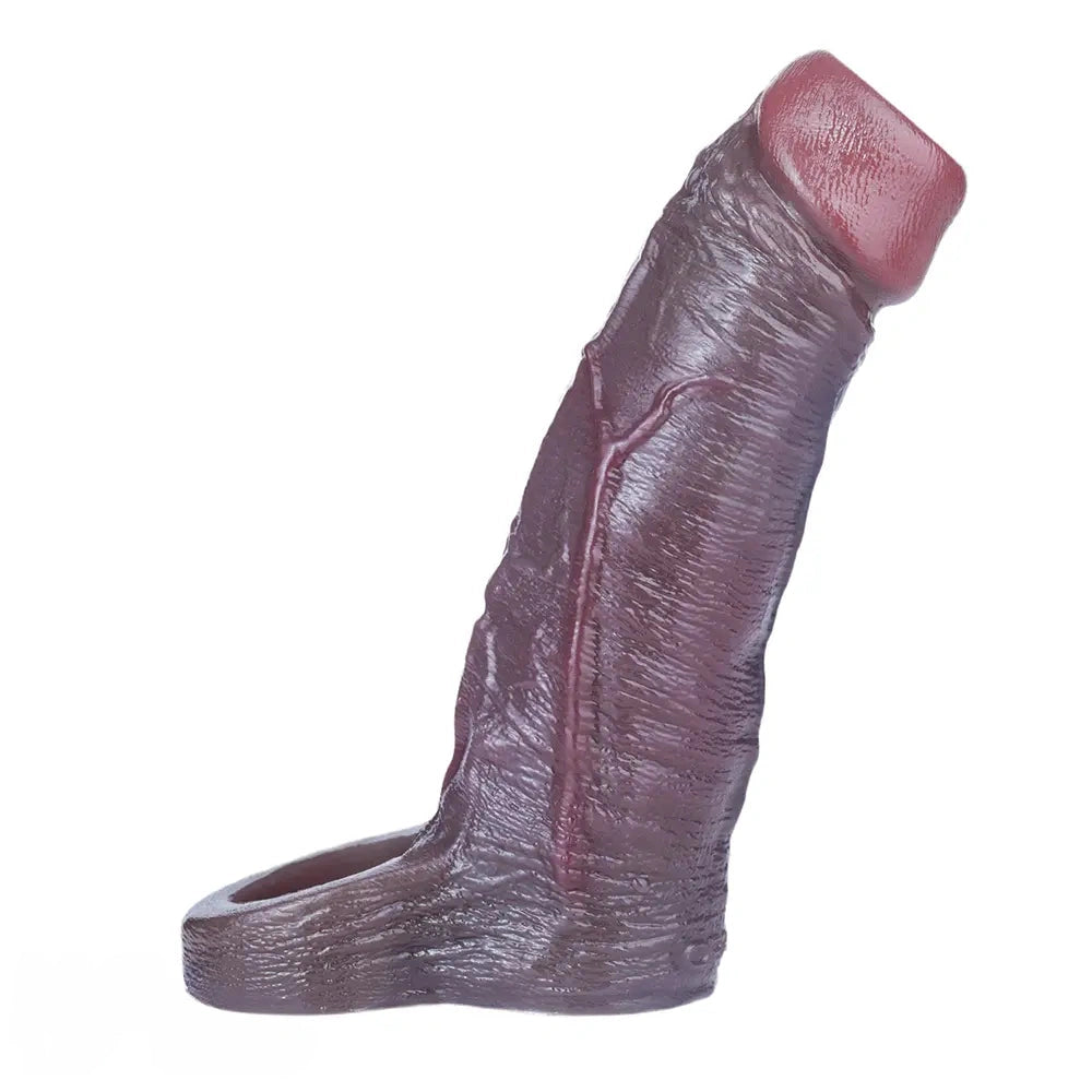 5.9in Platinum Silicone Thicken Delayed Penis Sleeve For Dual Love Pleasure