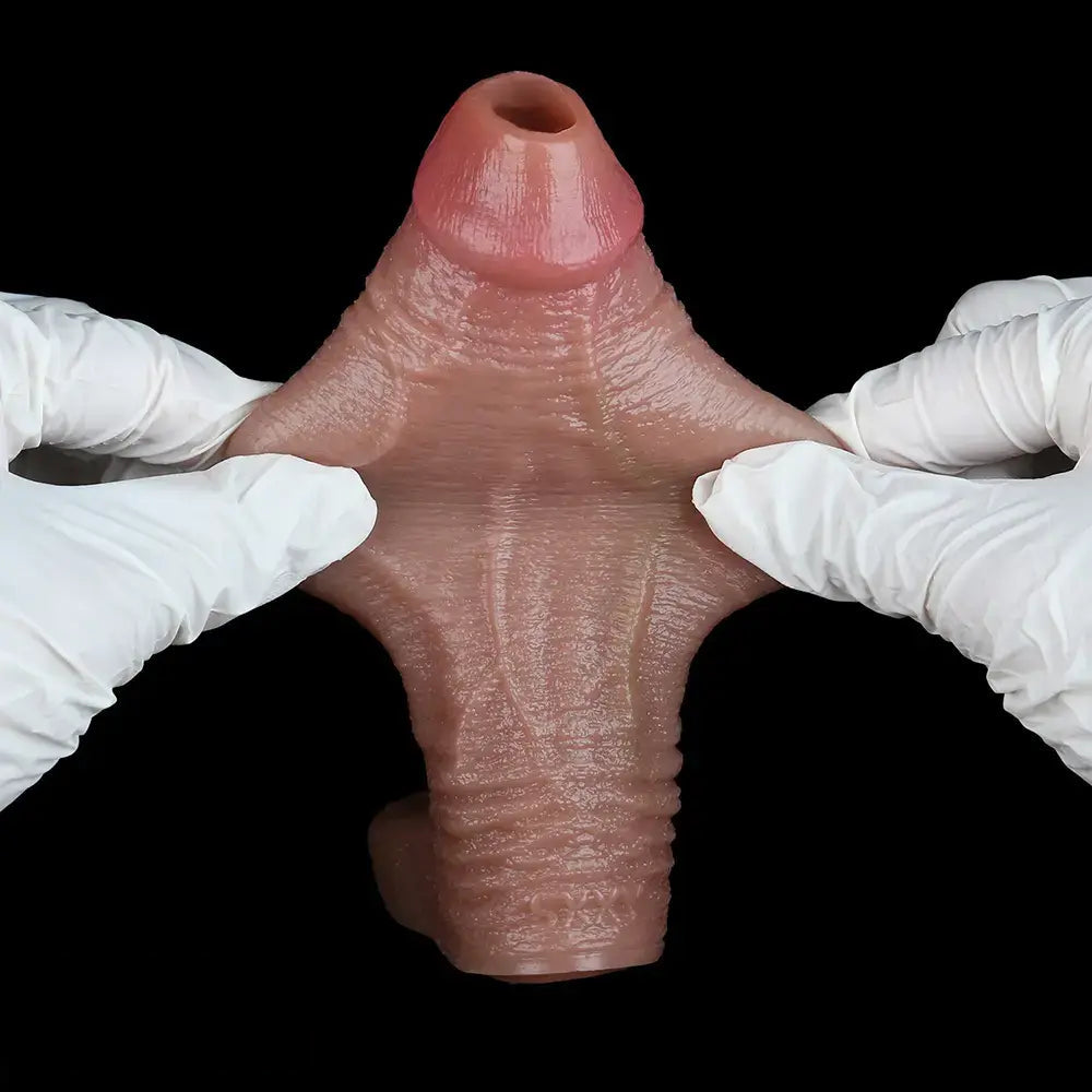 5.9in Real Skin Feeling Soft Silicone Dildo Sleeve High-Grade Odorless Toy