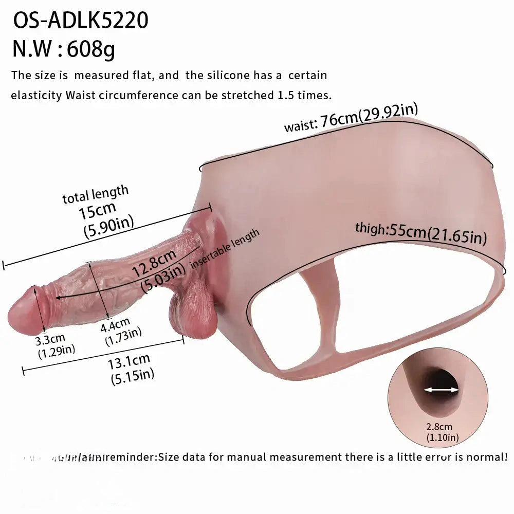 5.9in Silicone Lifelike Strap on Dildo Panty Realistic Texture With Lifelike Glans