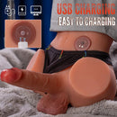 5.9in Super Real Automatic Vibrating Thrusting Dildo Torso For Real Love Toy