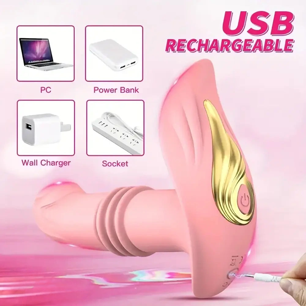 5.9in Thrusting Wireless Remote Control Vibrating Dildo Small Vibrator