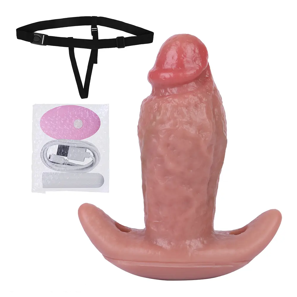 5.9in Vibrating Realistic Dildo Butt Plug Tail Mouth Gag For Sexy Sex Toy