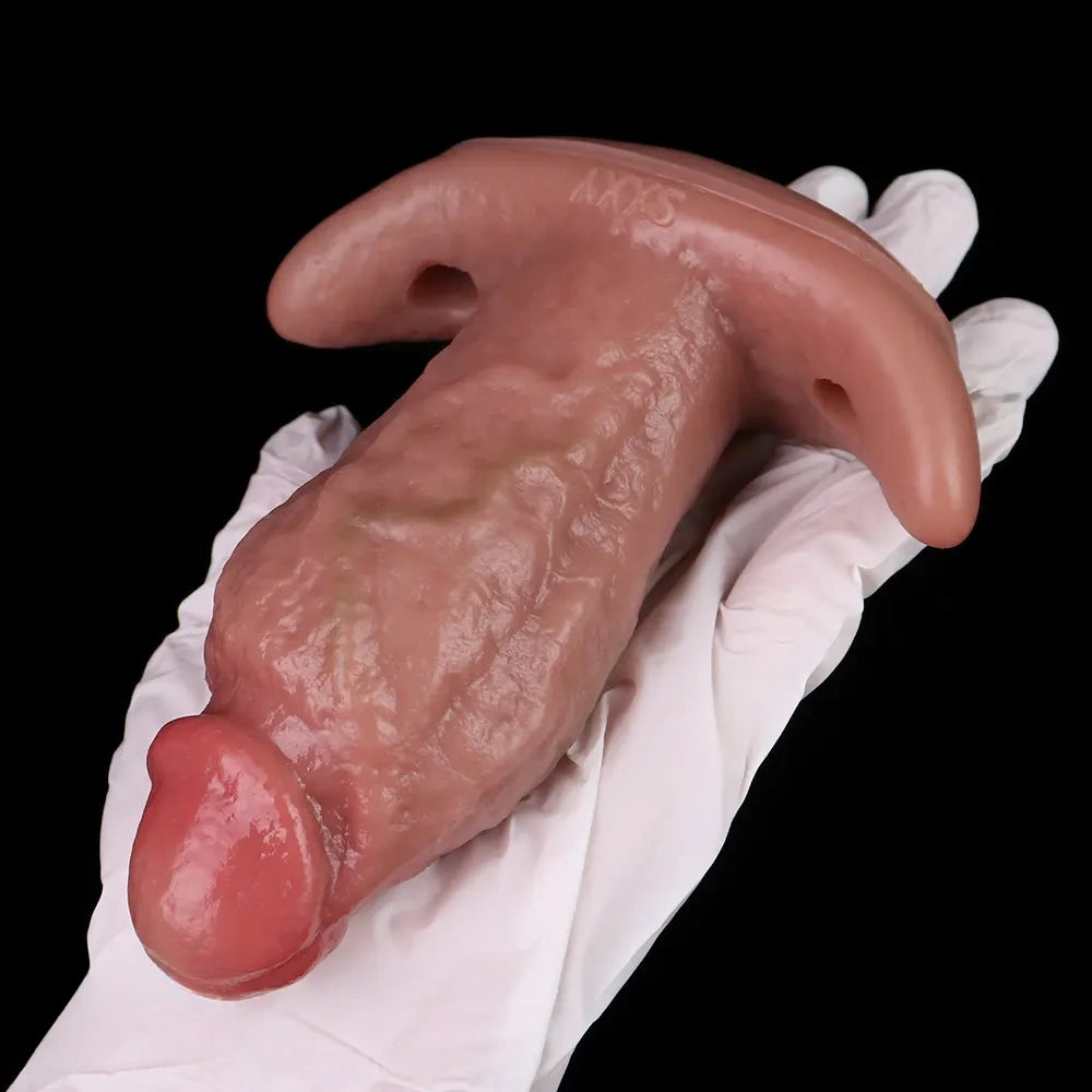 5.9in Vibrating Realistic Dildo Butt Plug Tail Mouth Gag For Sexy Sex Toy