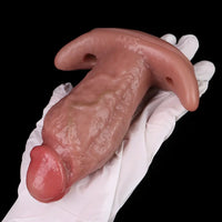 5.9in Vibrating Realistic Dildo Butt Plug Tail Mouth Gag For Sexy Sex Toy