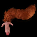 5.9in Vibrating Realistic Dildo Butt Plug Tail Mouth Gag For Sexy Sex Toy