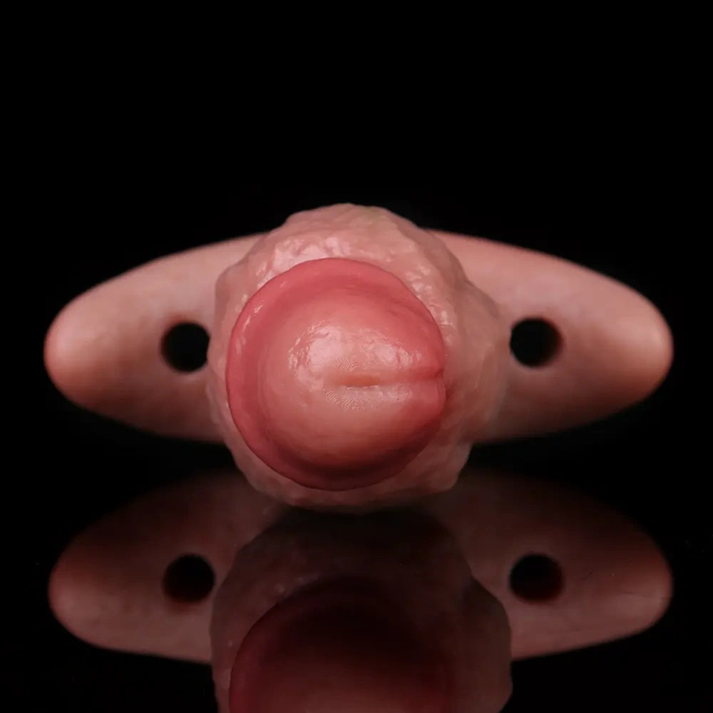 5.9in Vibrating Realistic Dildo Butt Plug Tail Mouth Gag For Sexy Sex Toy