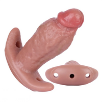 5.9in Vibrating Realistic Dildo Butt Plug Tail Mouth Gag For Sexy Sex Toy