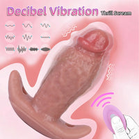 5.9in Vibrating Realistic Dildo Butt Plug Tail Mouth Gag For Sexy Sex Toy
