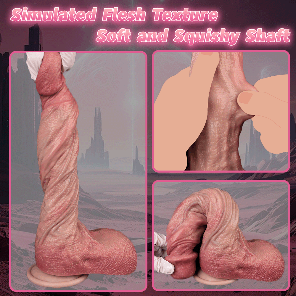10.12in Double-layer Liquid Silicone Skin-like Soft Big Lifelike Male Dildo