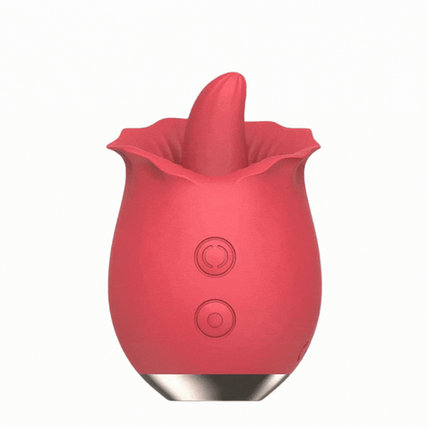 Leistungsstarker Rosenspielzeug-Vibrator mit Zungenlecken, oraler Nippel-Klitoris-Stimulator 