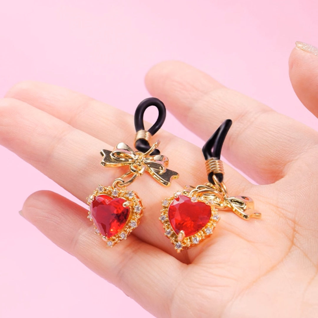 BDSM Heart - Shaped Nipple Clamps Bells