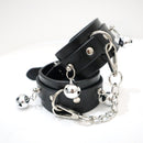 BDSM PU Leather Bondage SM Handcuffs with Bells