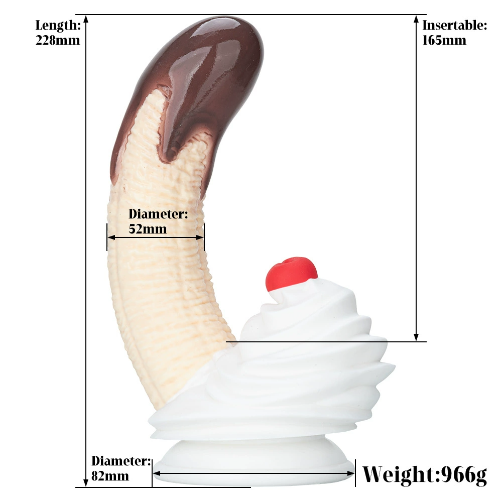 Chocolate Dipped Banana Split Cake Silicone Dildo
