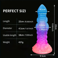8.66in Silicone Dragon Luminous Real Soft Dildo For G-Spot Stimulation