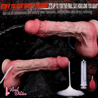 10.12in Couple Sex Game Toy Dual Density Silicone Ejaculating Dildo