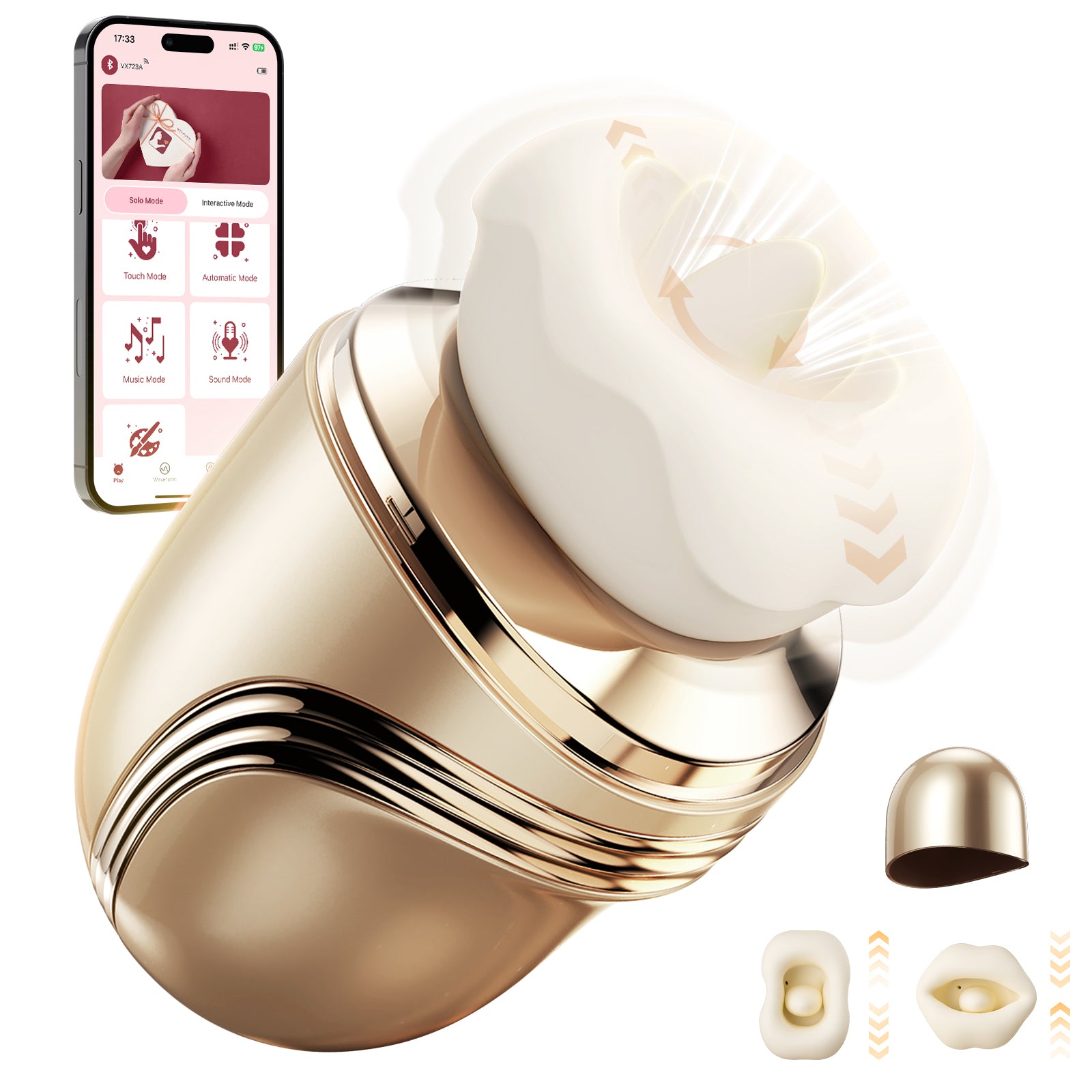 Luxury Gold Kissing & Tongue-Licking 5-in-1 Stimulator
