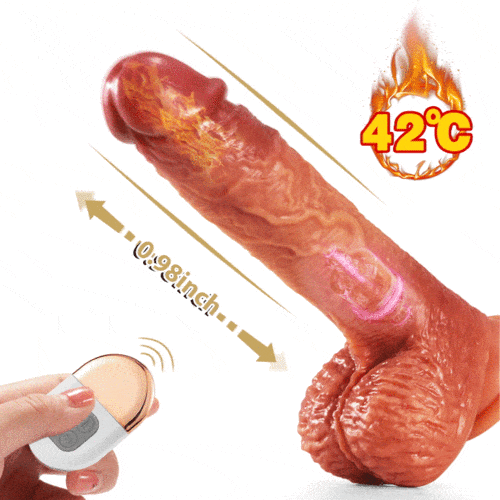 3-in-1 Thrusting 5 Vibrations 42 ℃ Heating Realistic Non-sticky Blush Dildo 7.87 Inch