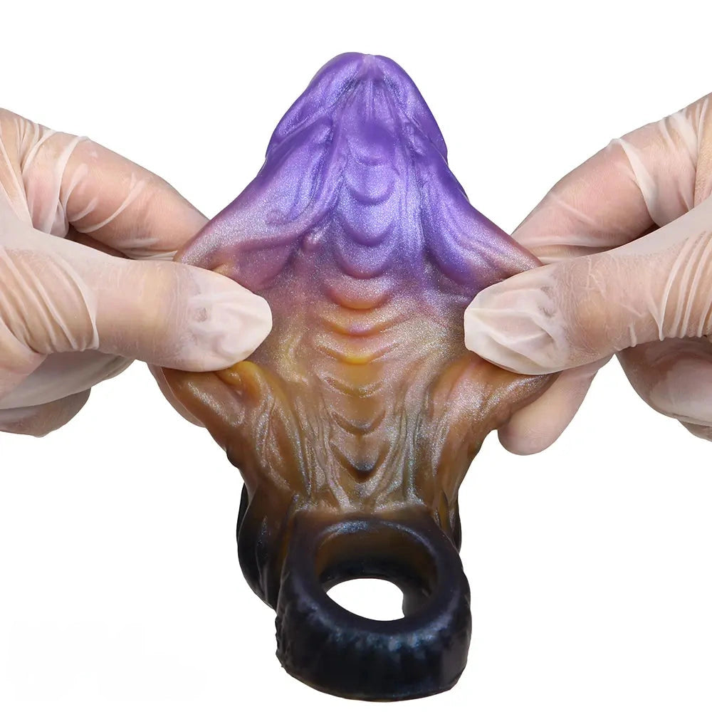 5in Dragon Fantasy Spiked Silicone Soft Dildo Sleeve Cock Extender