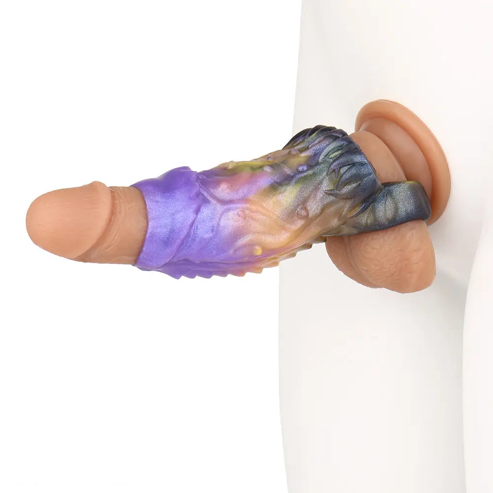 5in Dragon Fantasy Spiked Silicone Soft Dildo Sleeve Cock Extender