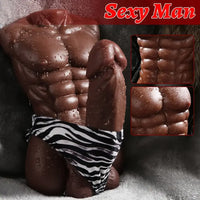 5in Premium Realistic Silicone Soft Dildo With 1.5lb Muscle Sex Doll Torso