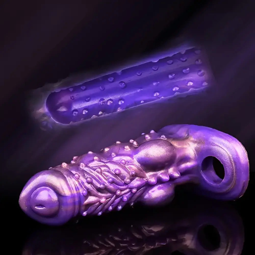 6.02in Multicolor Option Wolf Teeth Dildo Sleeve Hollow Cock Sheath