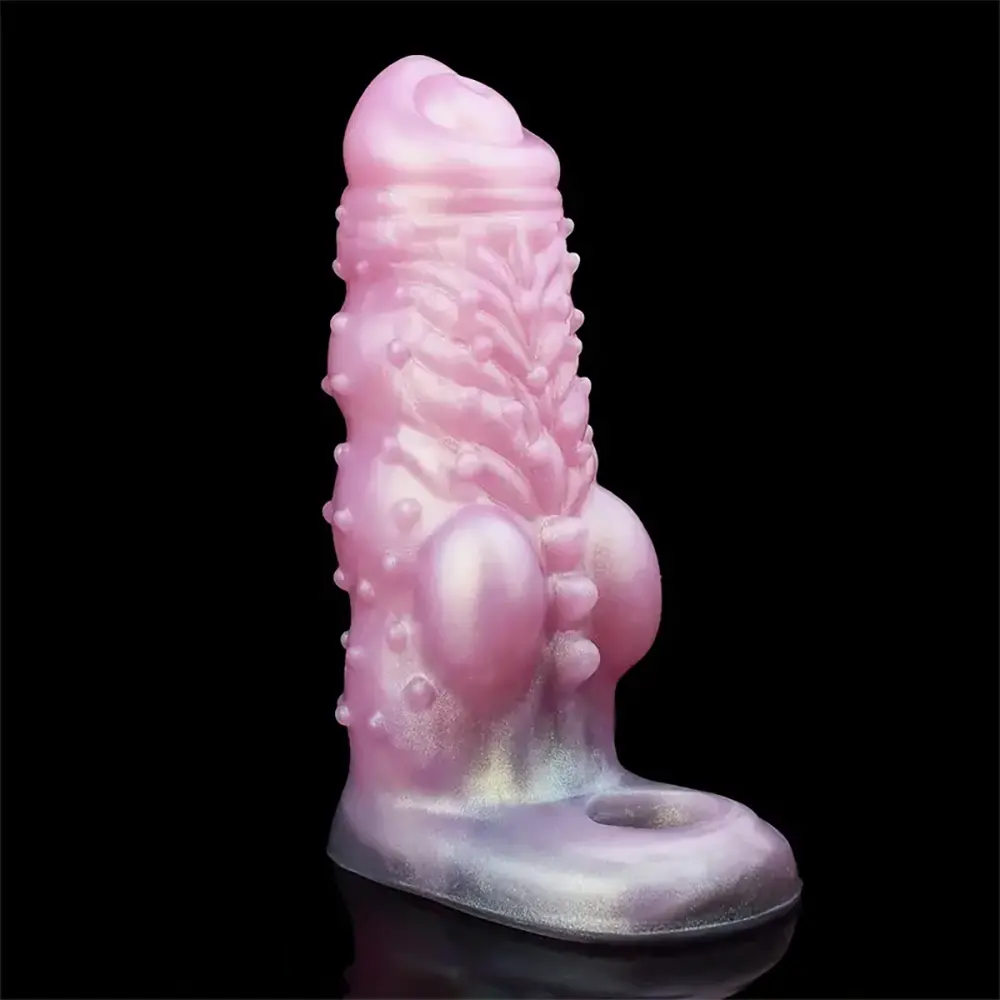 6.02in Multicolor Option Wolf Teeth Dildo Sleeve Hollow Cock Sheath